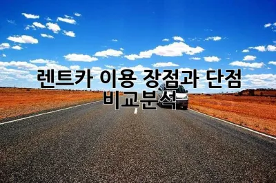 렌트카 이용, 장점과 단점 비교분석!
